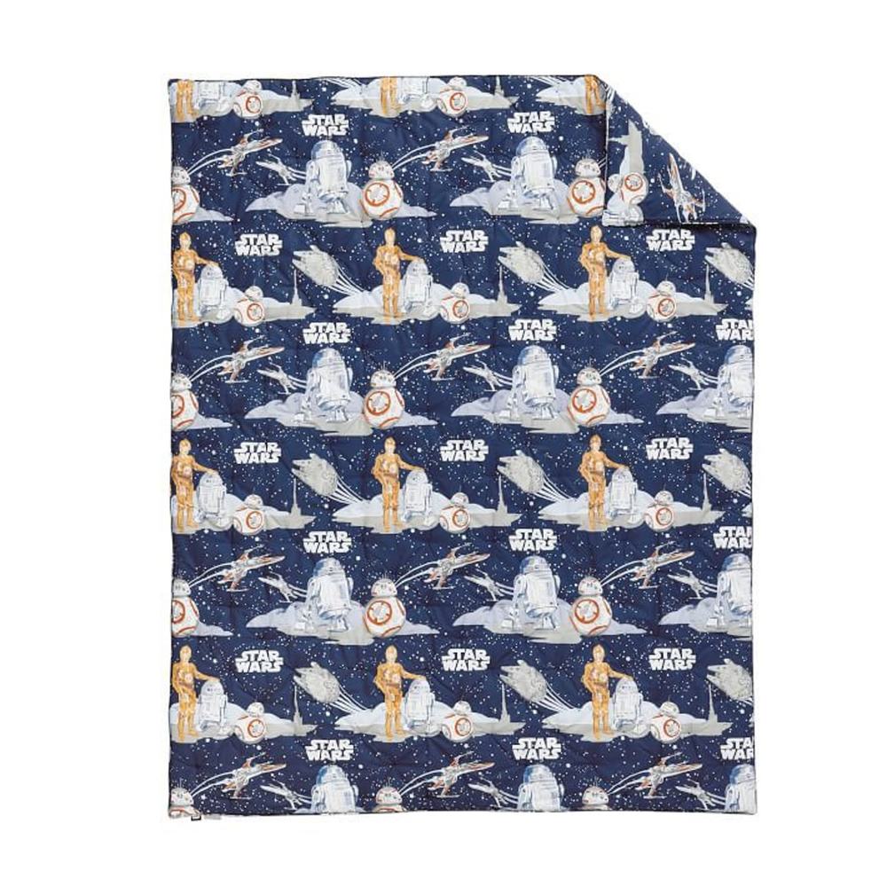 Pottery Barn Kids Star Wars Twin Comforter Millinium Falcon Bb8 C-3PO R2D2